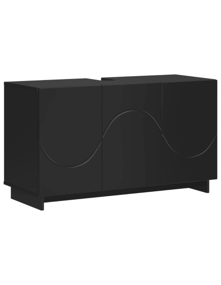 Set mobili da bagno 3 pz Nero Legno ingegnerizzato