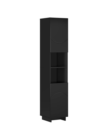 Set mobili da bagno 3 pz Nero Legno ingegnerizzato