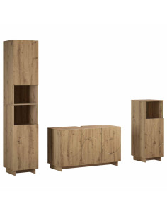 Set mobili da bagno 3 pz Rovere Artigianale 2