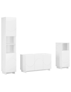 Set mobili da bagno 3 pz Bianco Legno ingegnerizzato 2