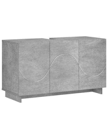 Set mobili da bagno 3 pz Grigio Cemento Legno ingegnerizzato