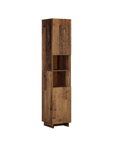 Set mobili da bagno 3 pz Legno antico Legno ingegnerizzato