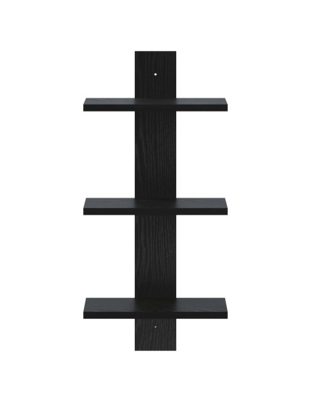 Scaffale da parete Rovere Nero 30 x 13,5 x 64,5 cm