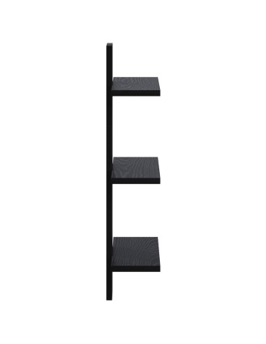 Scaffale da parete Rovere Nero 30 x 13,5 x 64,5 cm