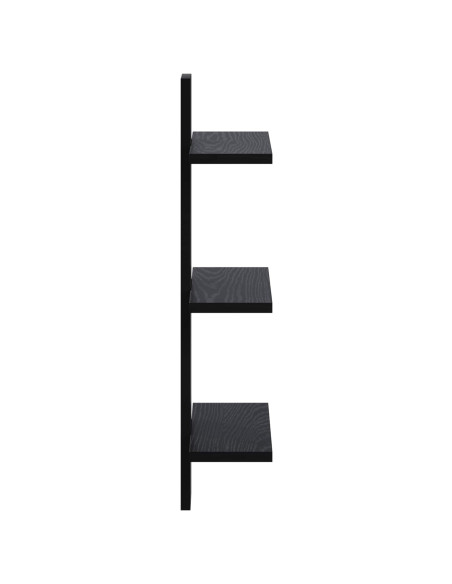 Scaffale da parete Rovere Nero 30 x 13,5 x 64,5 cm