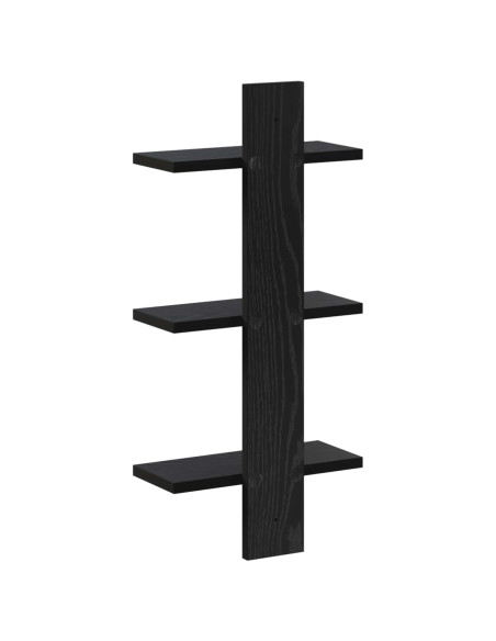 Scaffale da parete Rovere Nero 30 x 13,5 x 64,5 cm