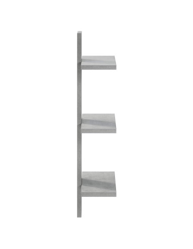 Scaffale da parete Grigio Cemento 30 x 13.5 x 64.5 cm