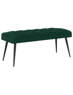 Panchina con bottoni imbottiti Verde Scuro 110 x 40 x 46 cm 2