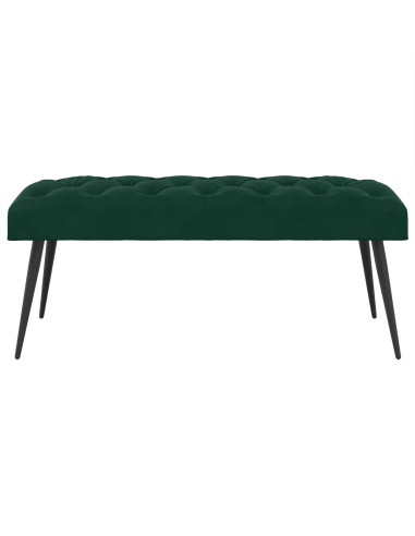 Panchina con bottoni imbottiti Verde Scuro 110 x 40 x 46 cm
