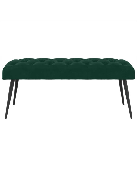 Panchina con bottoni imbottiti Verde Scuro 110 x 40 x 46 cm