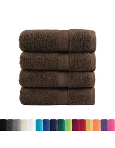 Asciugamani per ospiti Premium SOLUND 4 pz Marrone 30x50 cm 600 g/m²