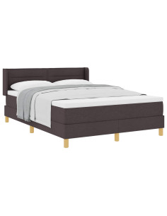 Letto a molle con materasso Marrone Scuro 200 x 140 cm Tessuto