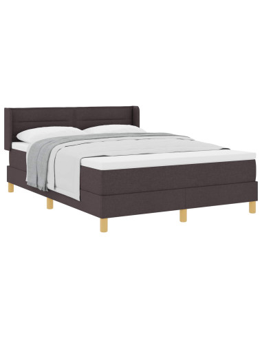 Letto a molle con materasso Marrone Scuro 200 x 140 cm Tessuto