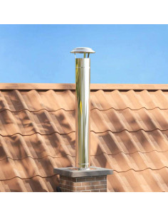 Estensione Camino Argento 25 x 25 x 132 cm Acciaio inox 2