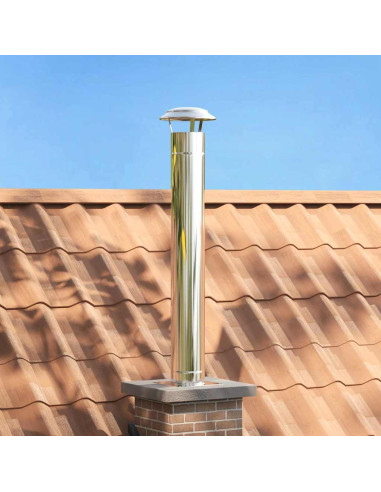 Estensione Camino Argento 25 x 25 x 132 cm Acciaio inox