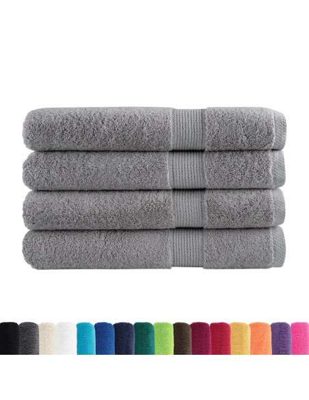 Asciugamani per sauna Premium SOLUND 4 pz Grigio 80x200 cm 600 g/m²