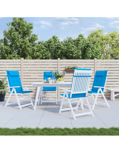 Cuscini Sedia con Schienale Alto 4 pz Blu Chiaro Tessuto Oxford