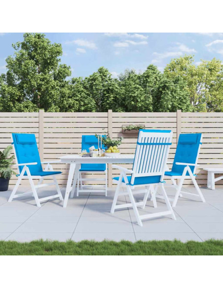 Cuscini Sedia con Schienale Alto 4 pz Blu Chiaro Tessuto Oxford