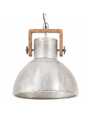 Lampada a Sospensione Industriale 25 W Argento Rotonda 40cm E27