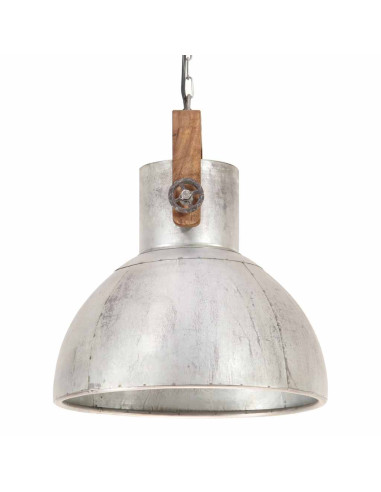 Lampada a Sospensione Industriale 25 W Argento Rotonda 40cm E27
