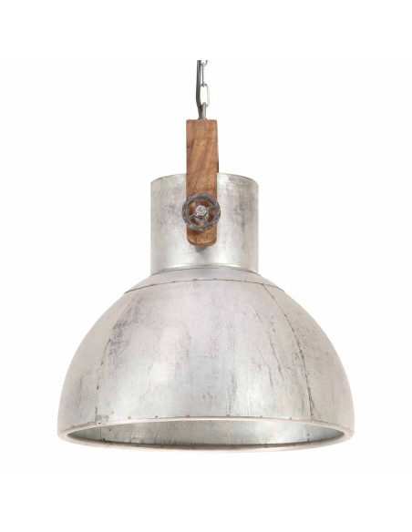 Lampada a Sospensione Industriale 25 W Argento Rotonda 40cm E27