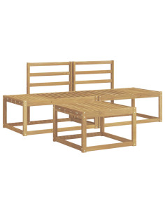 Set di divani da esterno 3 pcs Bianco Legno di Acacia Massello 2