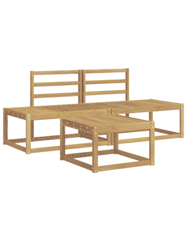 Set di divani da esterno 3 pcs Bianco Legno di Acacia Massello