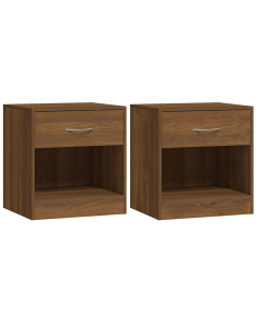 Comodini 2 pz con Cassetto Rovere Marrone 2