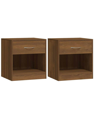 Comodini 2 pz con Cassetto Rovere Marrone