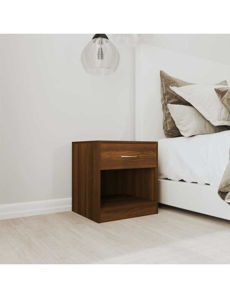 Comodini 2 pz con Cassetto Rovere Marrone