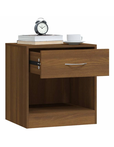 Comodini 2 pz con Cassetto Rovere Marrone