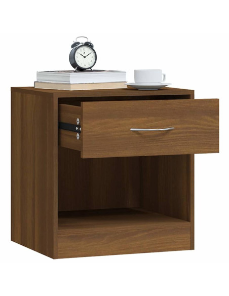 Comodini 2 pz con Cassetto Rovere Marrone