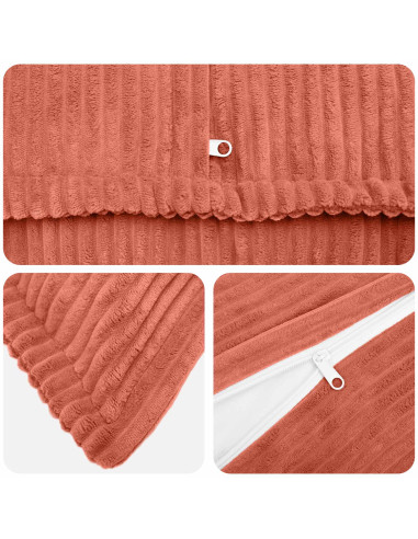 Federa 12 pz HOUTEN Rosso Arancio 45 x 45 cm corduroy