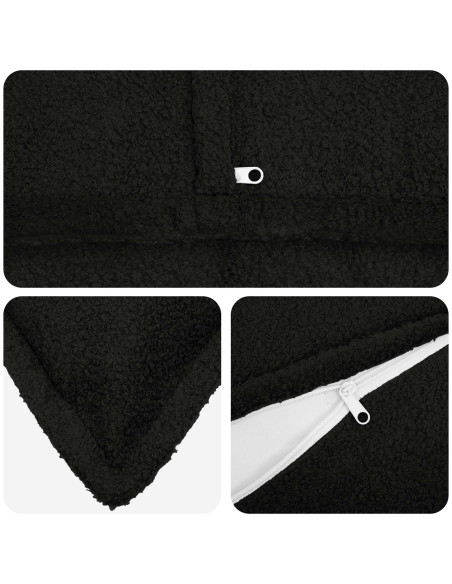 Federa 6 pcs HOUTEN Nero 40 x 80 cm Bouclé