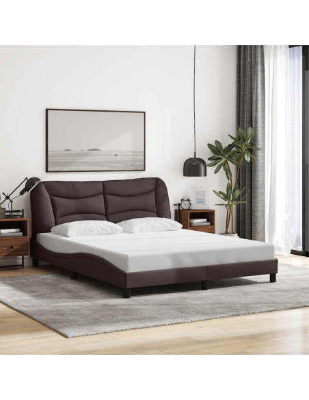 Giroletto senza Materasso Hvar Marrone Scuro 160x200 cm Tessuto