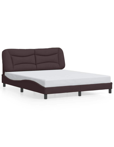 Giroletto senza Materasso Hvar Marrone Scuro 160x200 cm Tessuto