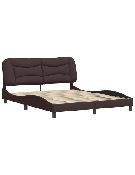 Giroletto senza Materasso Hvar Marrone Scuro 160x200 cm Tessuto