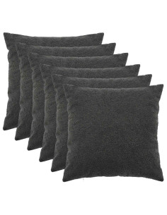 Federa 6 pcs HEERLEN Grigio Scuro 65 x 65 cm Bouclé 2
