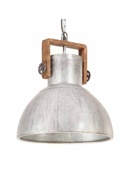 Lampada a Sospensione Industriale 25 W Argento Rotonda 40cm E27