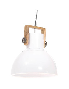 Lampada a Sospensione Industriale 25 W Bianca Rotonda 40 cm E27
