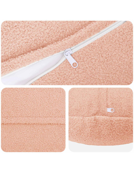 Federa 2 pcs HEERLEN Rosa Ø 50 cm Bouclé