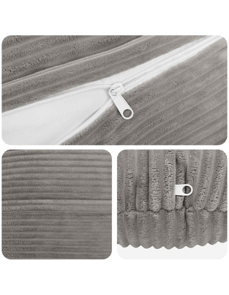 Federa 2 pcs HEERLEN Grigio Chiaro Ø 60 cm corduroy