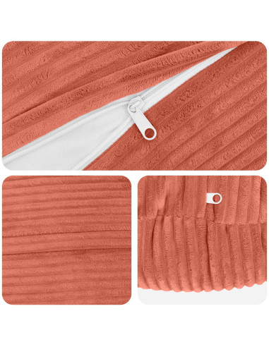 Federa 2 pcs HEERLEN Rosso Arancio Ø 60 cm corduroy