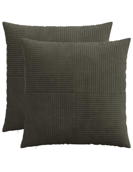 Federa 2 pcs ALMELO Antracite 65 x 65 cm corduroy