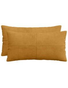 Federa 2 pcs ALMELO Giallo 40 x 70 cm corduroy