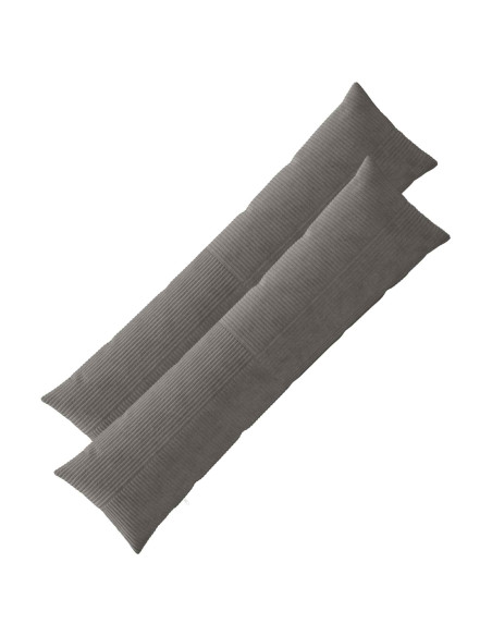 Federa 2 pcs ALMELO Grigio Scuro 40 x 145 cm corduroy