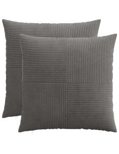 Federa 2 pcs ALMELO Grigio Scuro 60 x 60 cm corduroy 2