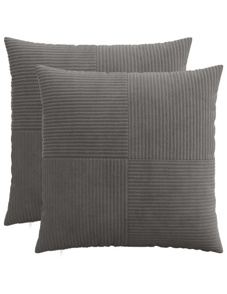 Federa 2 pcs ALMELO Grigio Scuro 70 x 70 cm corduroy