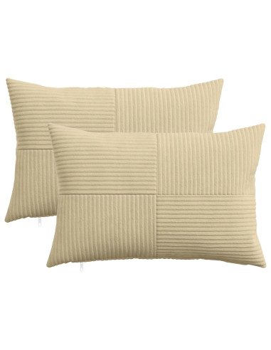 Federa 2 pcs ALMELO Grigio Verde 40 x 60 cm corduroy