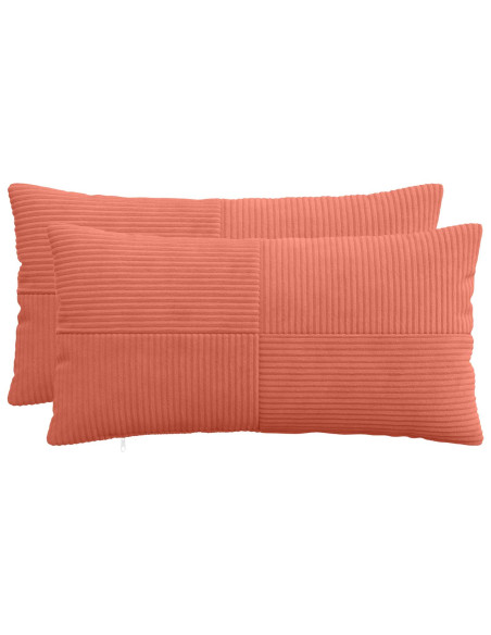 Federa 2 pcs ALMELO Rosso Arancio 40 x 70 cm corduroy
